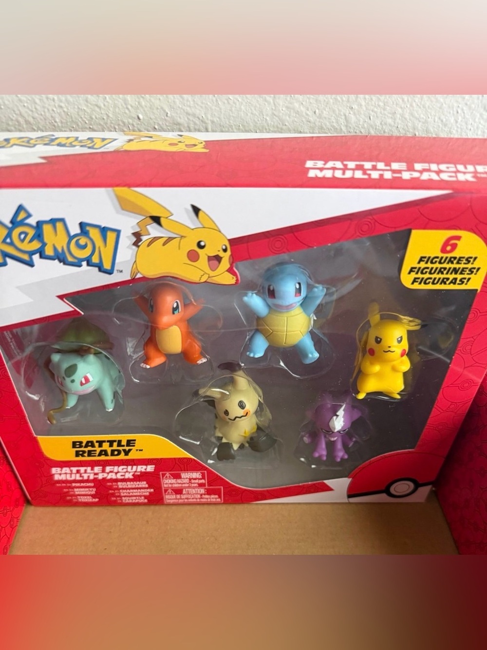 Pokemon Battle Figures Multi-Pack of 6 - Pikachu Squirtle Charmander Mimikyu